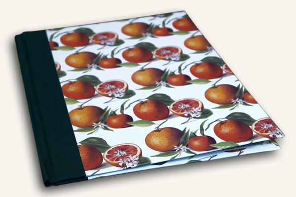 Sammelmappe für Rezepte mit Orangenmotiv